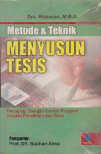 Image of Metode & Teknik menyusun Tesis